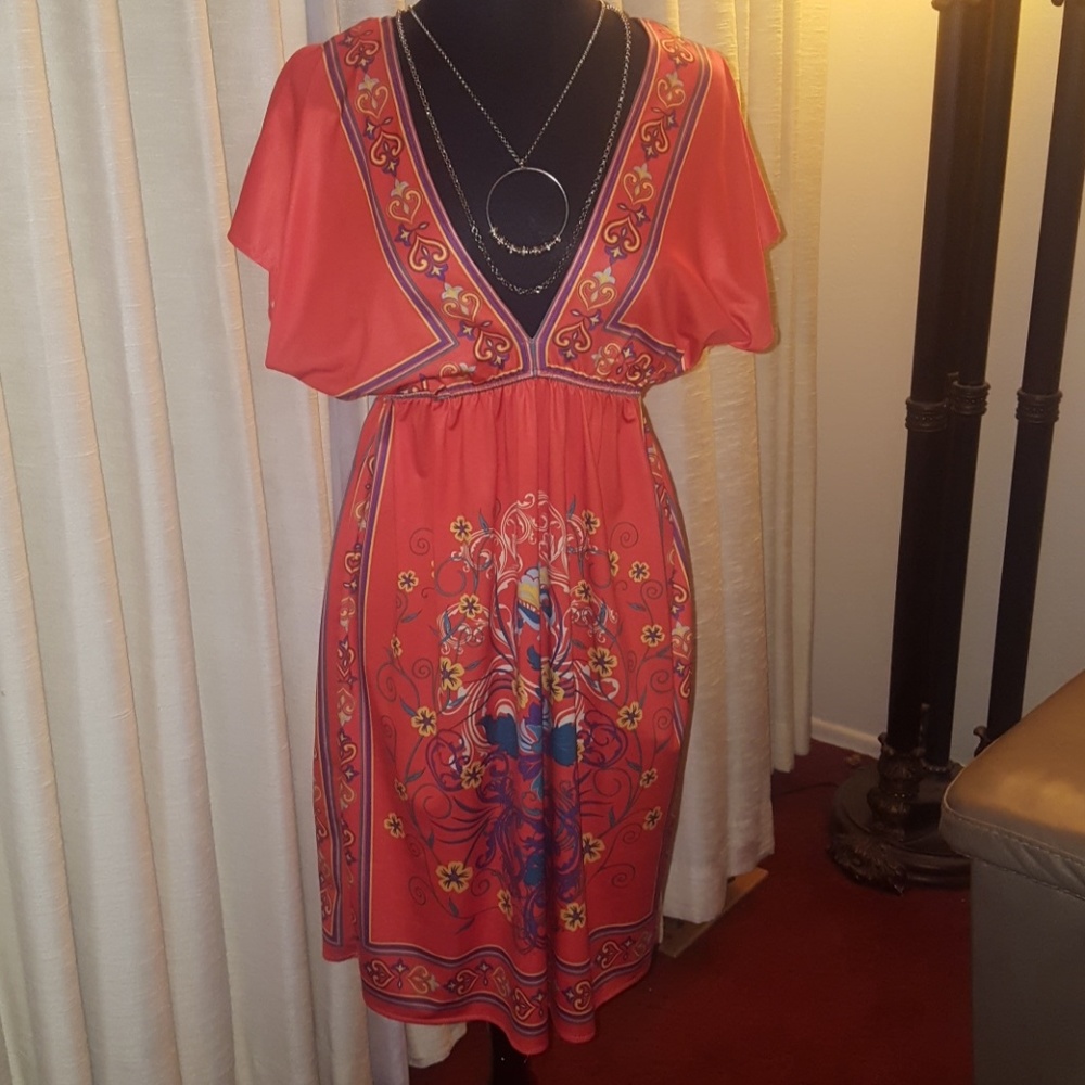 Orange print dress